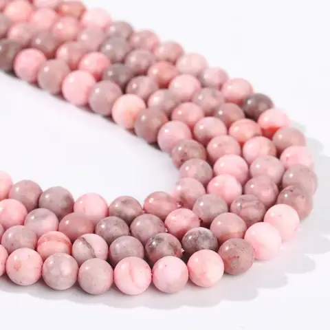 Natural Stone Pink Zebra Jasper Beads 4 6 8 10 12mm Round Loose Spacer Bead For Jewelry Making DIY Bracelet Necklace Accessories
