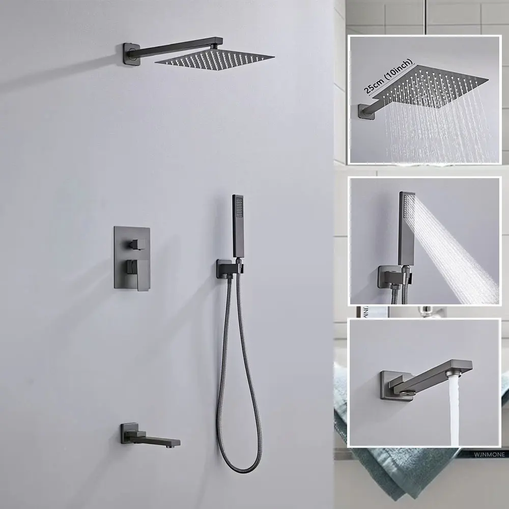 Gray Hidden Shower System Concealed Rainfall Bathroom Shower Faucet Set Embedded Cartridge Rotate Spout Rain Bathtub Mixer Tap
Gray Hidden Shower System Concealed Rainfall Bathroom Shower Faucet Set Embedded Cartridge Rotate Spout Rain Bathtub Mixer Tap