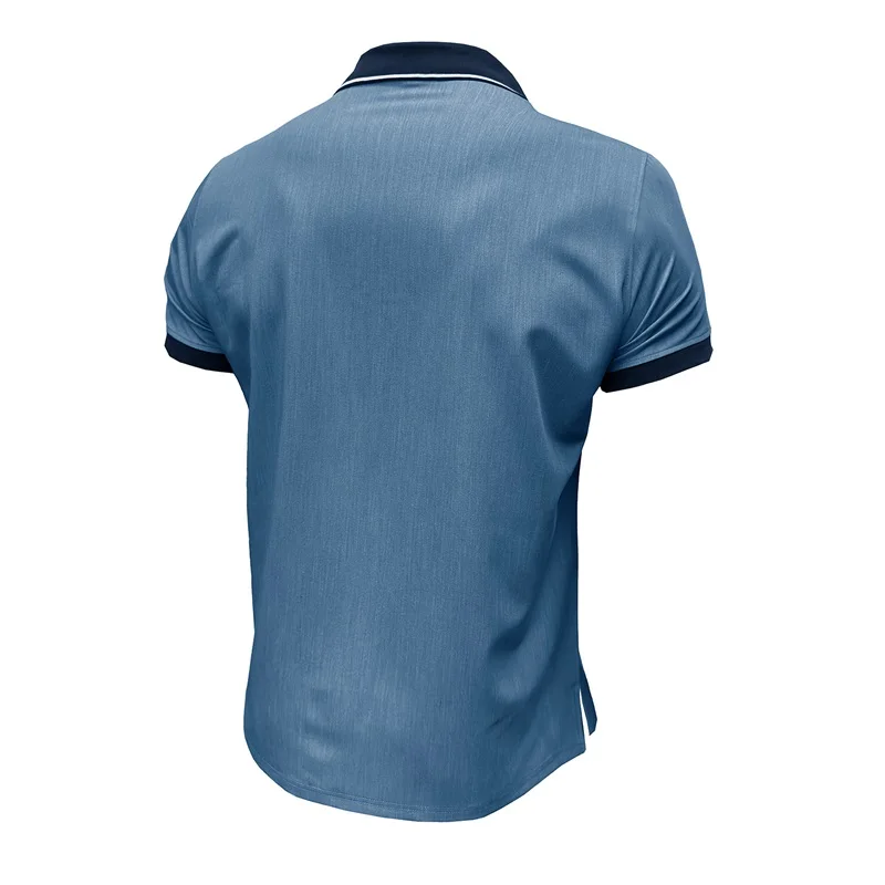Men s Short Sleeve Denim Shirt with Patchwork Design Turn Down Collar and Button Detail - Casual Summer Fashion Fit Jeans
Men s Short Sleeve Denim Shirt with Patchwork Design Turn Down Collar and Button Detail - Casual Summer Fashion Fit Jeans
