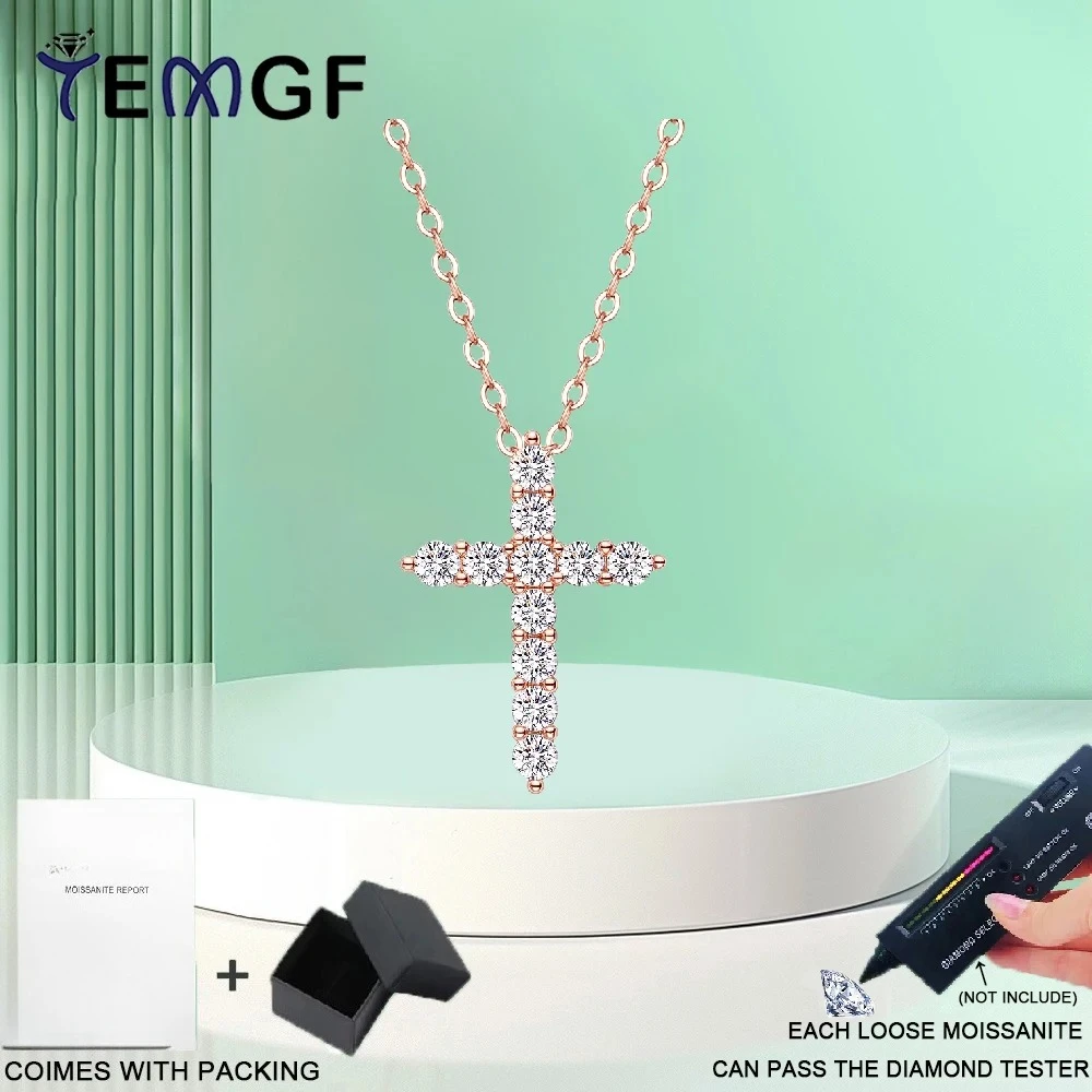 TEMGF Full 3mm Moissanite Pendant Necklace Unique Cross Design S925 Silver Neck Chain for Women Sparkling Fine Jewelry Gifts
TEMGF Full 3mm Moissanite Pendant Necklace Unique Cross Design S925 Silver Neck Chain for Women Sparkling Fine Jewelry Gifts