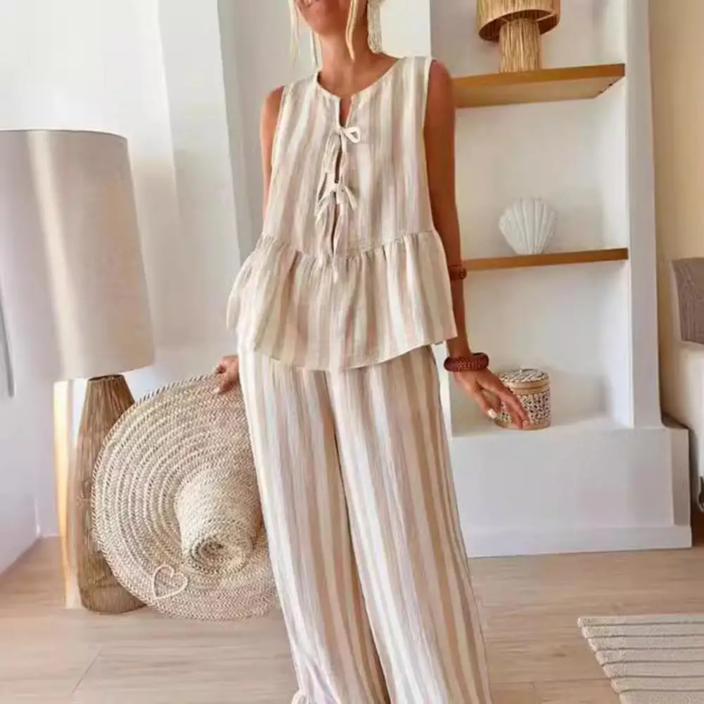 Cozy Loungewear Set Striped Tank Top Wide Leg Pants Set for Women Lounge Matching Outfit Summer Beach Two Piece Set Women Two
Cozy Loungewear Set Striped Tank Top Wide Leg Pants Set for Women Lounge Matching Outfit Summer Beach Two Piece Set Women Two