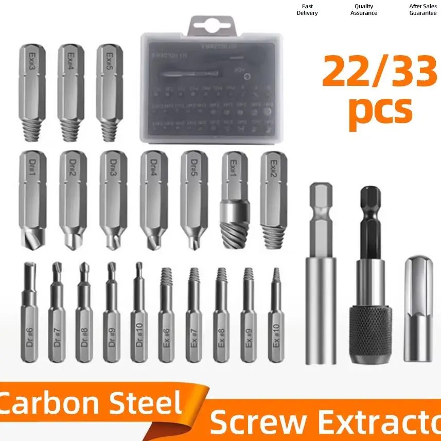 22pcs Damaged Screw Extractor Drill Bit Set Magnetic Stripped Screw Remover High Speed Steel Broken Bolt Extractor Kit
22pcs Damaged Screw Extractor Drill Bit Set Magnetic Stripped Screw Remover High Speed Steel Broken Bolt Extractor Kit