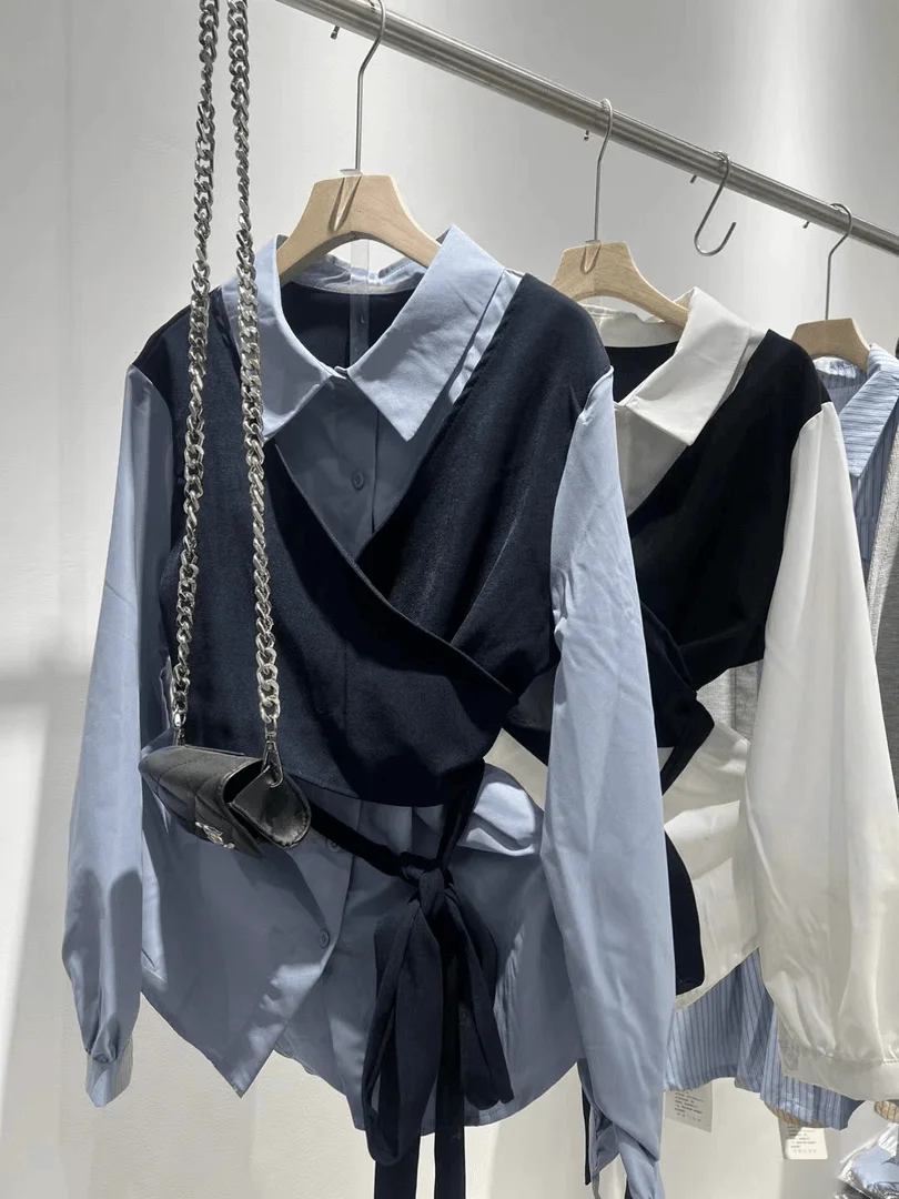 plus Size Women's Lazy Sle irt Vest Belted Early Autumn New Faion Slimming Top Korean Sle Long Sve Button up
plus Size Women's Lazy Sle irt Vest Belted Early Autumn New Faion Slimming Top Korean Sle Long Sve Button up