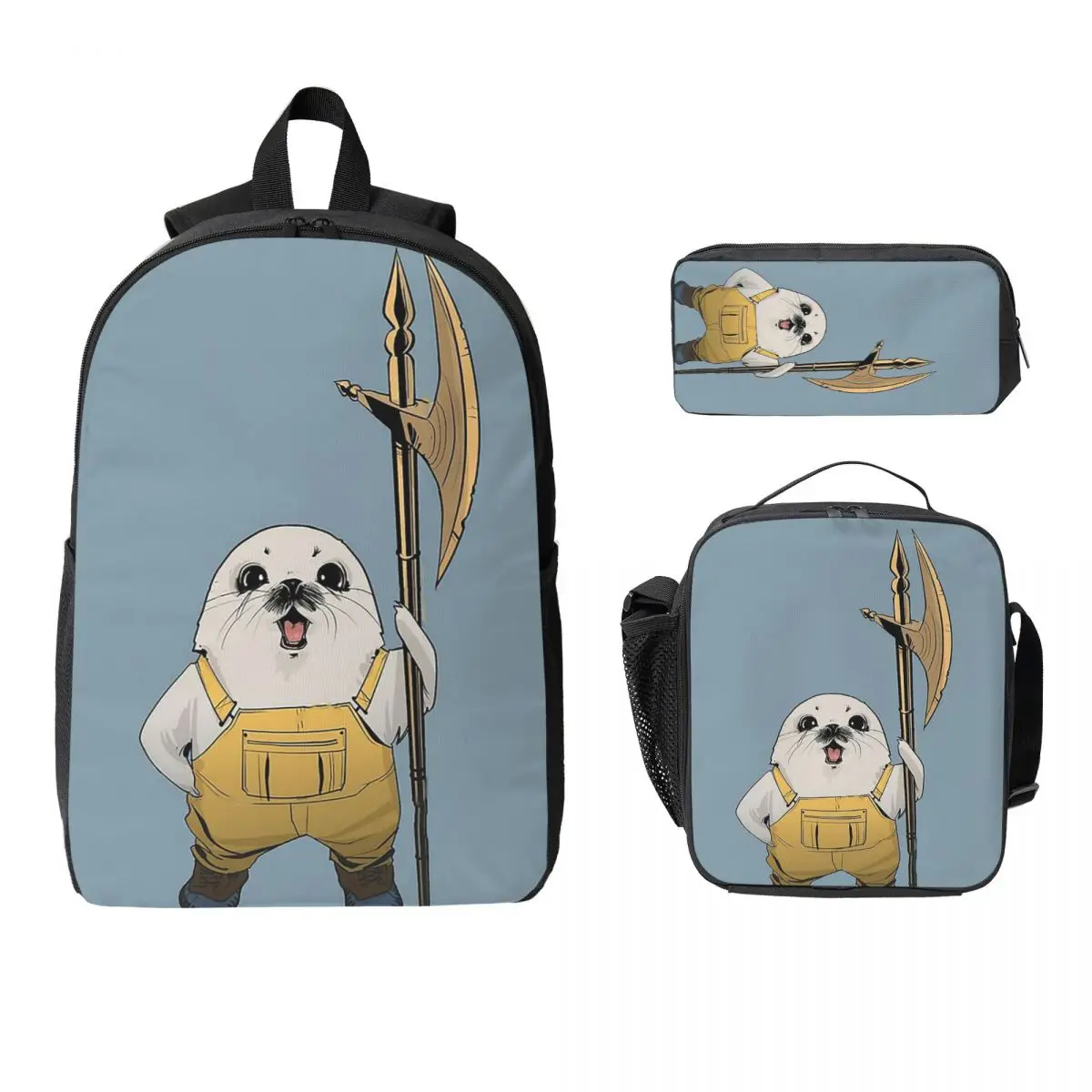 Saga Ghus Friendo Axe Seal Backpack Student Boy Girl BookBag School Bag Laptop Shoulder Bags 3ps Insulated Lunch Bag Pencil Case
Saga Ghus Friendo Axe Seal Backpack Student Boy Girl BookBag School Bag Laptop Shoulder Bags 3ps Insulated Lunch Bag Pencil Case