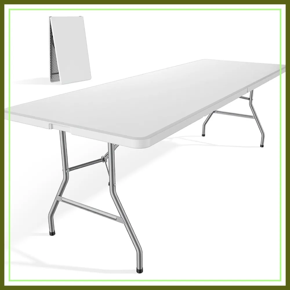8FT Folding Picnic Table, Heavy Duty Plastic Portable Table with Carrying Handle for Camping, Party, Outdoor
8FT Folding Picnic Table, Heavy Duty Plastic Portable Table with Carrying Handle for Camping, Party, Outdoor