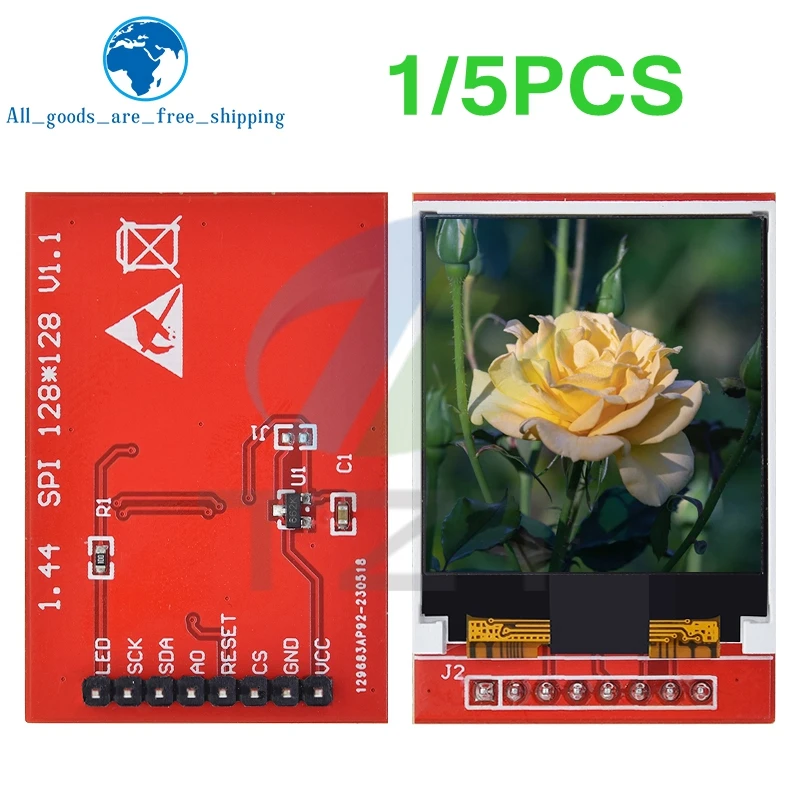 1/5PCS 5V 3.3V 1.44 inch TFT LCD Display Module 128*128 Color Sreen SPI Compatible For Arduino mega2560 STM32 SCM 51
1/5PCS 5V 3.3V 1.44 inch TFT LCD Display Module 128*128 Color Sreen SPI Compatible For Arduino mega2560 STM32 SCM 51
