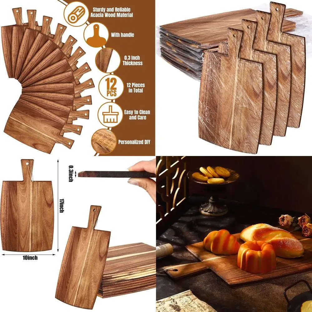 Large Acacia Wood Cutting Board Set with Handles, Ideal for Kitchen Prep, Serving, and Bulk Gifts for Mom, Perfect for Vegetable
Large Acacia Wood Cutting Board Set with Handles, Ideal for Kitchen Prep, Serving, and Bulk Gifts for Mom, Perfect for Vegetable