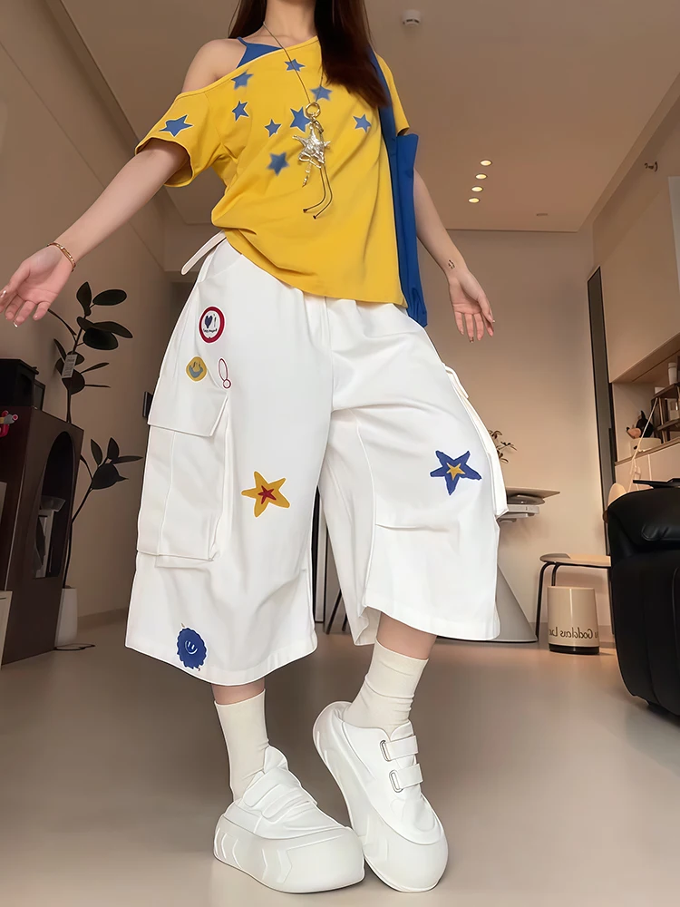 Stars Floing Embroidery Wide Leg Workwear Pants Seven-Footers Straight Cut Summer Men Women Casual Trousers Anti-Bacterial
Stars Floing Embroidery Wide Leg Workwear Pants Seven-Footers Straight Cut Summer Men Women Casual Trousers Anti-Bacterial