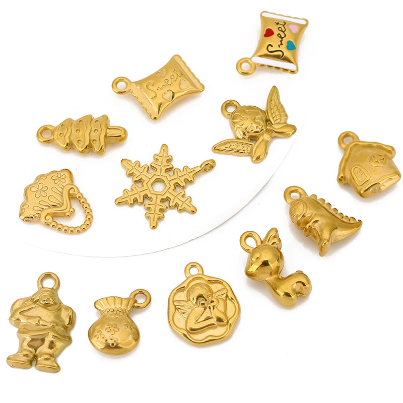 3pcs Candy Xmas Tree Snowflower Handbag Stainless Steel Charm Pendant for DIY Bracelet Necklace Earrings Jewelry Making Supplies
3pcs Candy Xmas Tree Snowflower Handbag Stainless Steel Charm Pendant for DIY Bracelet Necklace Earrings Jewelry Making Supplies
