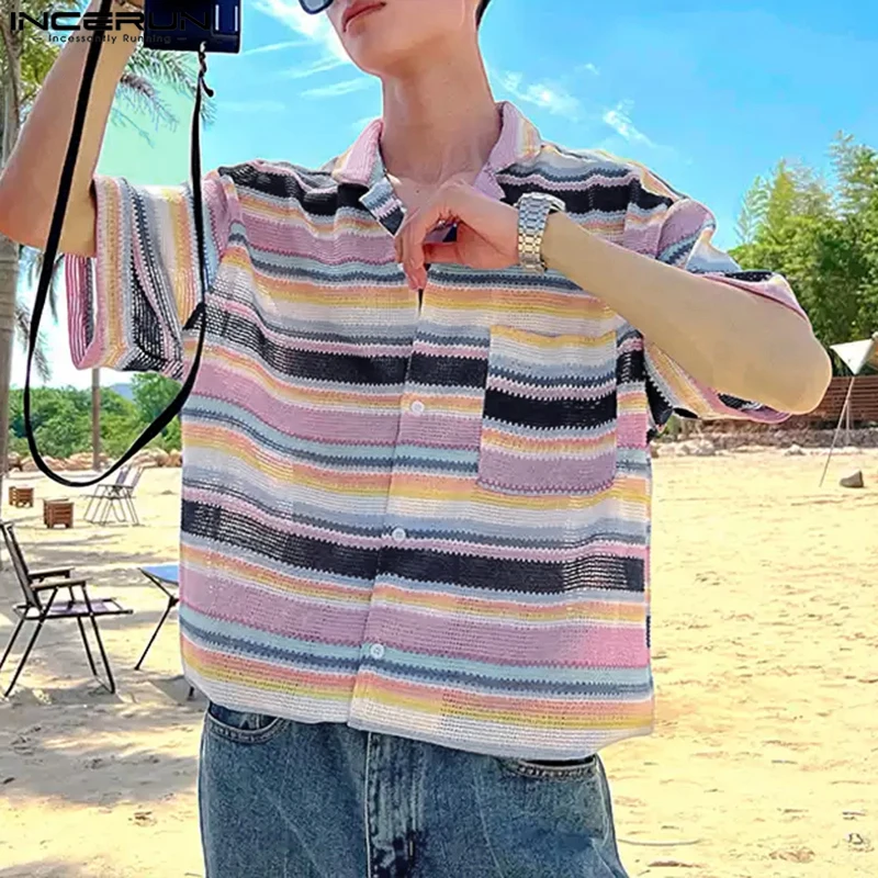 INCERUN Men Striped Shirt Korean Lapel Short Sleeve Oversize Casual Men Clothing Summer 2025 Pockets Fashion Male Shirts S-5XL
INCERUN Men Striped Shirt Korean Lapel Short Sleeve Oversize Casual Men Clothing Summer 2025 Pockets Fashion Male Shirts S-5XL