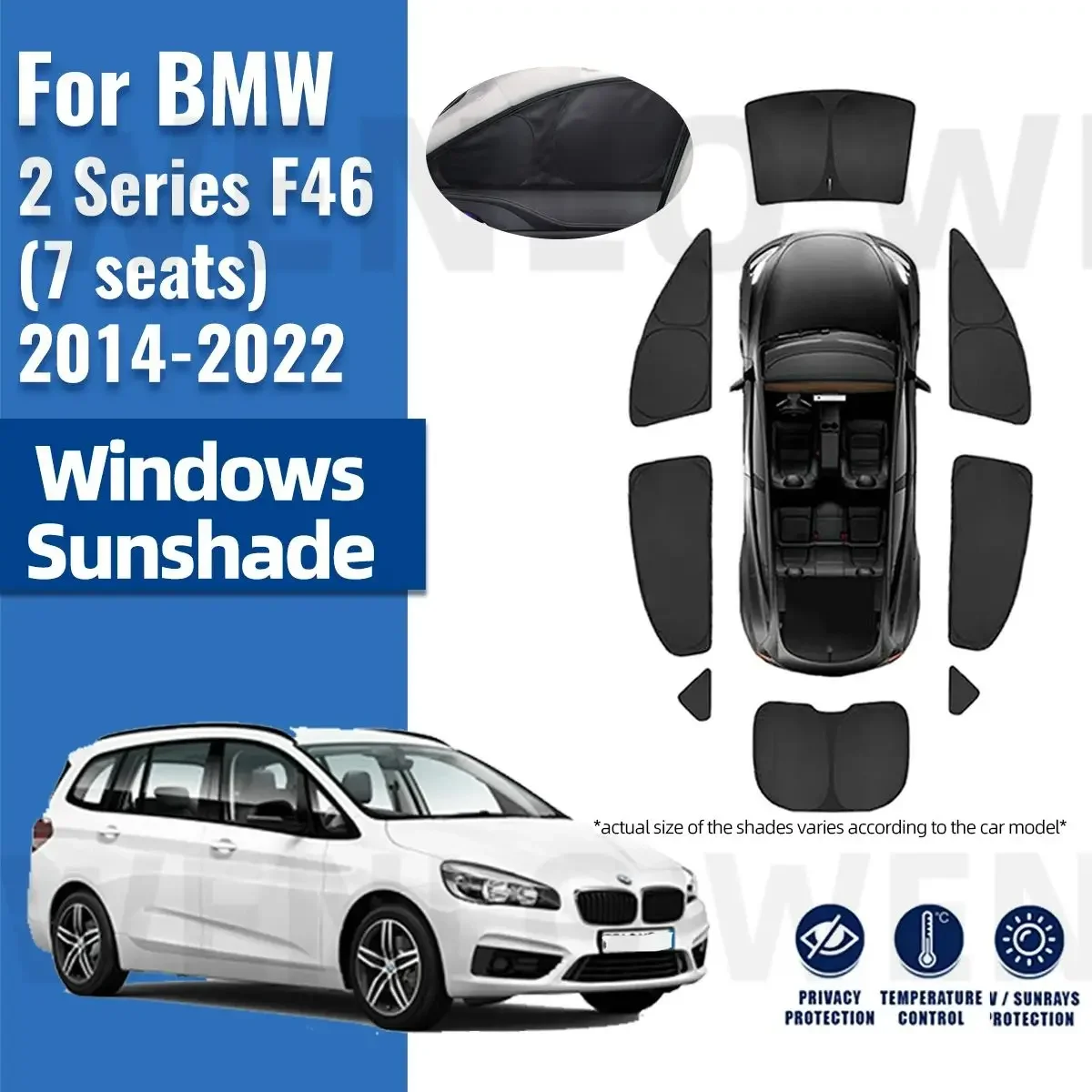 For BMW 2 series F46 (7 seats) 2015-2022 Full Cover Car Sunshade Front Windshield Frame Curtain Rear Side Window Sun Shade Visor
For BMW 2 series F46 (7 seats) 2015-2022 Full Cover Car Sunshade Front Windshield Frame Curtain Rear Side Window Sun Shade Visor