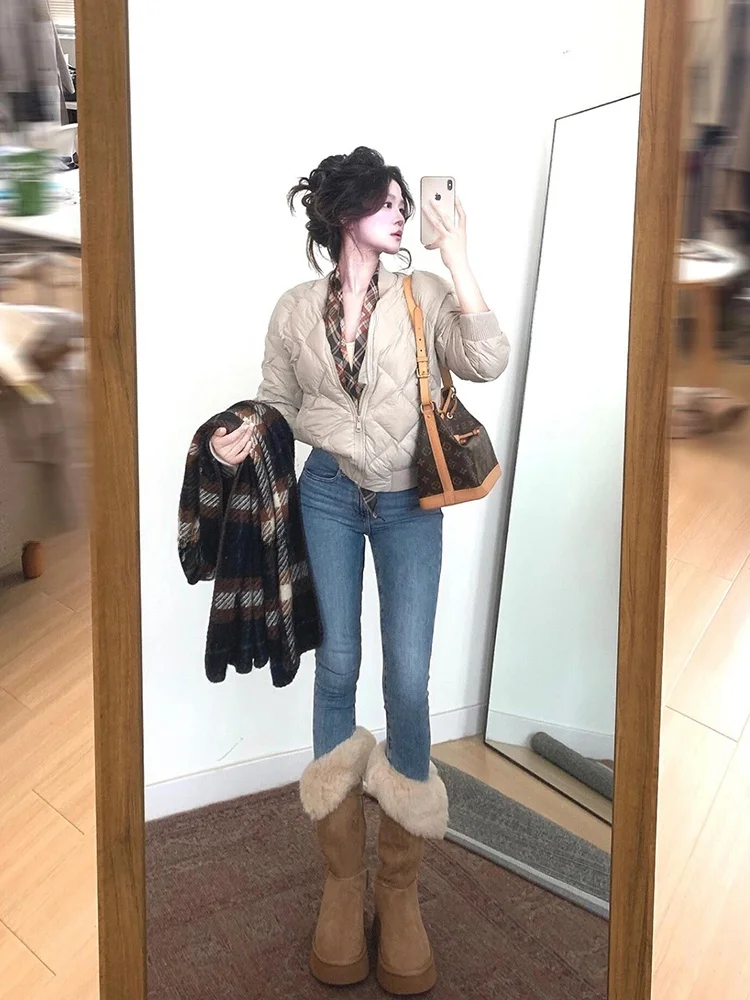 Retro Korean Style Loose Diamond Grid Zipper Cotton Jacket Women's Winter Fashion Versatile Casual Long Sleeve Short Coat
Retro Korean Style Loose Diamond Grid Zipper Cotton Jacket Women's Winter Fashion Versatile Casual Long Sleeve Short Coat