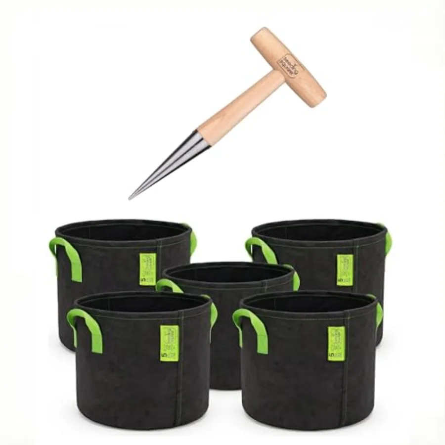 Pokey Planter + 5 Gallon Grow Bags Bundle Dibber Tool for Planting Seeds and Seedlings with Fabric Pots for Easy Container Gard
Pokey Planter + 5 Gallon Grow Bags Bundle Dibber Tool for Planting Seeds and Seedlings with Fabric Pots for Easy Container Gard