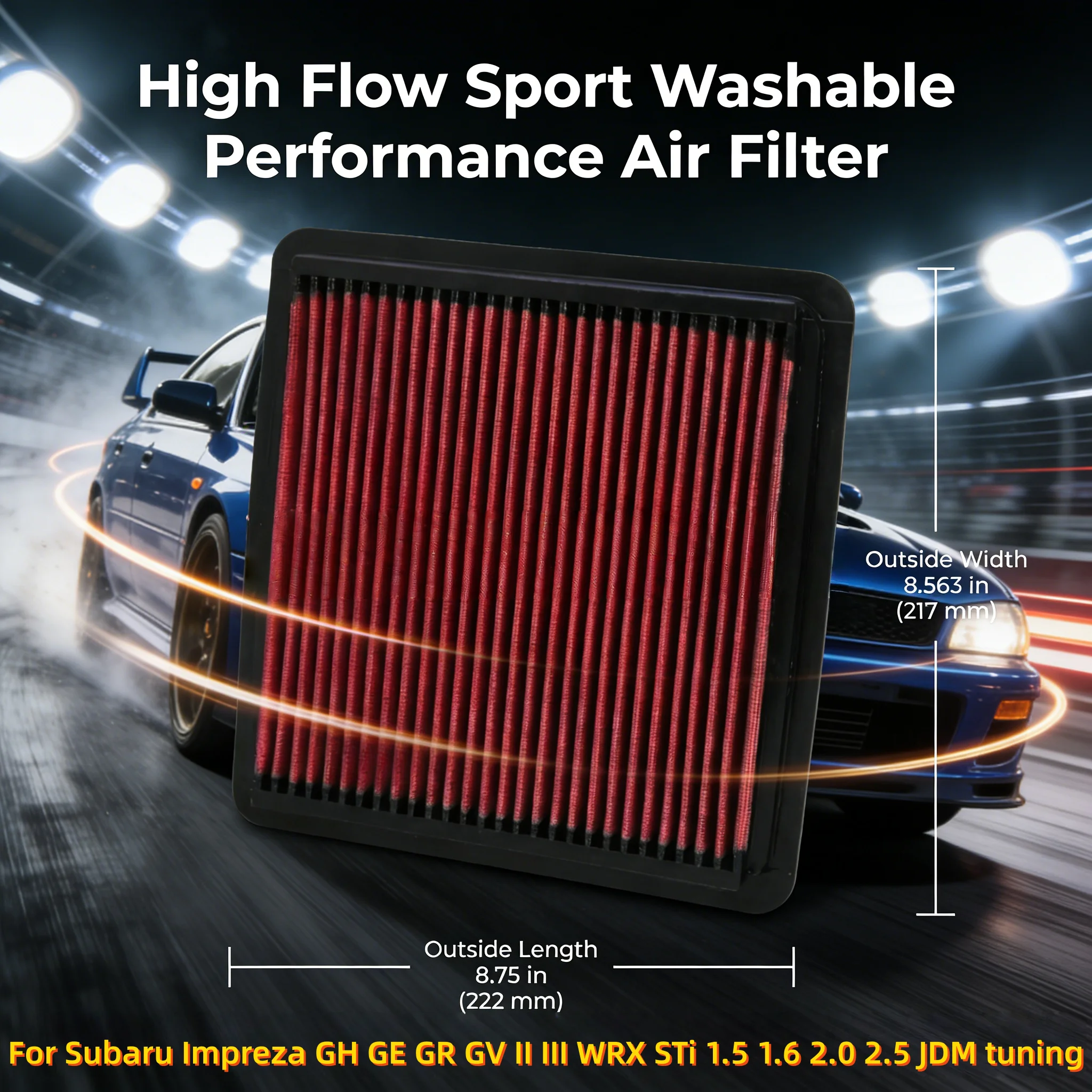 Спортивный моющийся воздушный фильтр высокой производительности для Subaru Impreza GH GE GR GV II III WRX STi 1.5 1.6 2.0 2.5 JDM тюнинг 2007-2014, 33-2304
Спортивный моющийся воздушный фильтр высокой производительности для Subaru Impreza GH GE GR GV II III WRX STi 1.5 1.6 2.0 2.5 JDM тюнинг 2007-2014, 33-2304