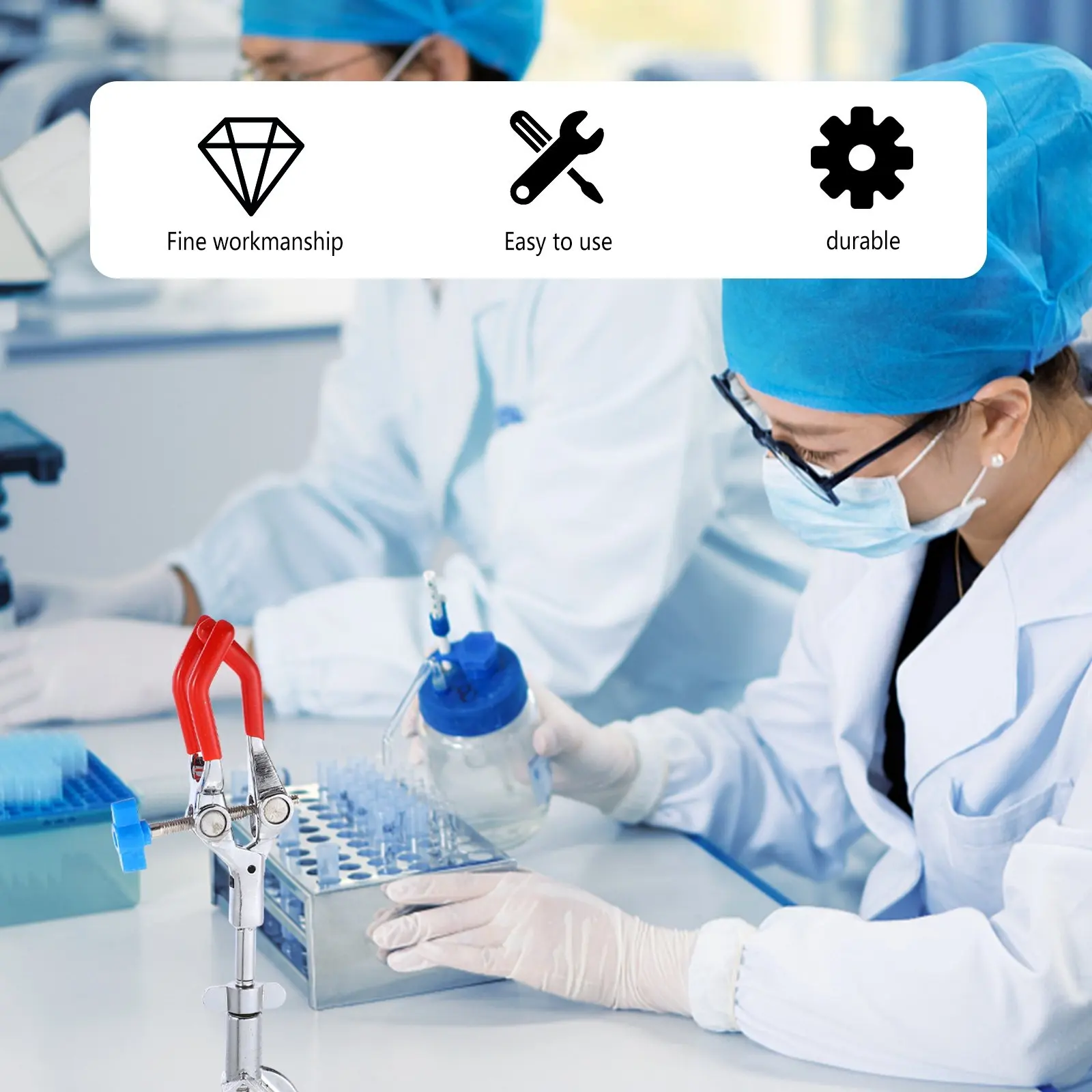 Laboratory 3 Prong Clamp Ergonomic Handle Adjustable Base Firm Grip Laboratory 3 Jaw Clip Retort Stand Condenser Holder Test
Laboratory 3 Prong Clamp Ergonomic Handle Adjustable Base Firm Grip Laboratory 3 Jaw Clip Retort Stand Condenser Holder Test