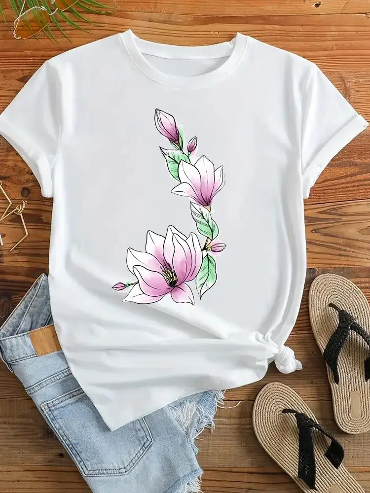 For Women T Shirt Casual Fashion Short Sleeve O-neck Watercolor Flower Style Clothing Top Printing Clothes Tee Graphic T-shirts
For Women T Shirt Casual Fashion Short Sleeve O-neck Watercolor Flower Style Clothing Top Printing Clothes Tee Graphic T-shirts