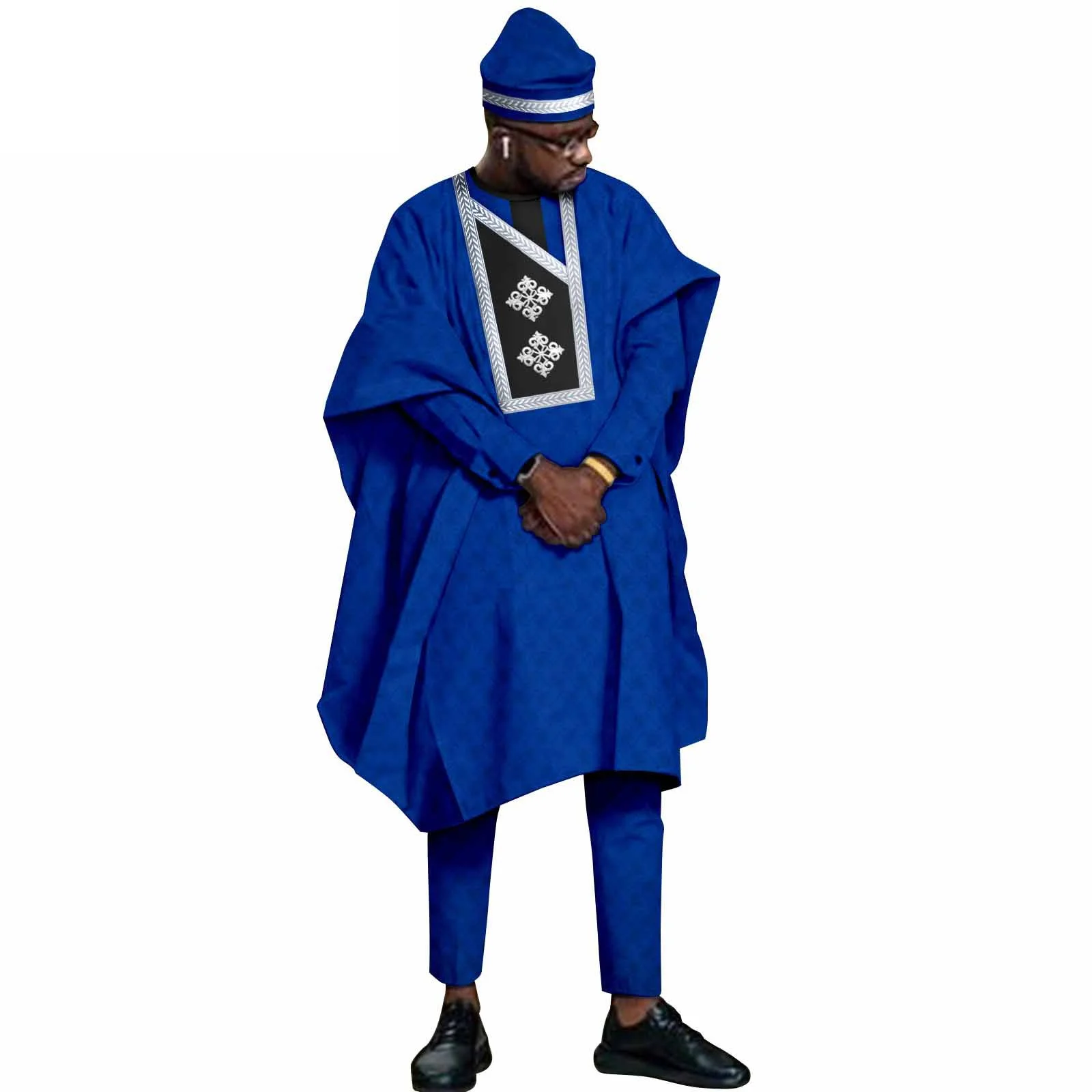 African Clothes for Men Traditional Rich Bazin Original Embroidery White Clothing Men 4 PCS Set Wedding Party Occasion Robe Set
African Clothes for Men Traditional Rich Bazin Original Embroidery White Clothing Men 4 PCS Set Wedding Party Occasion Robe Set