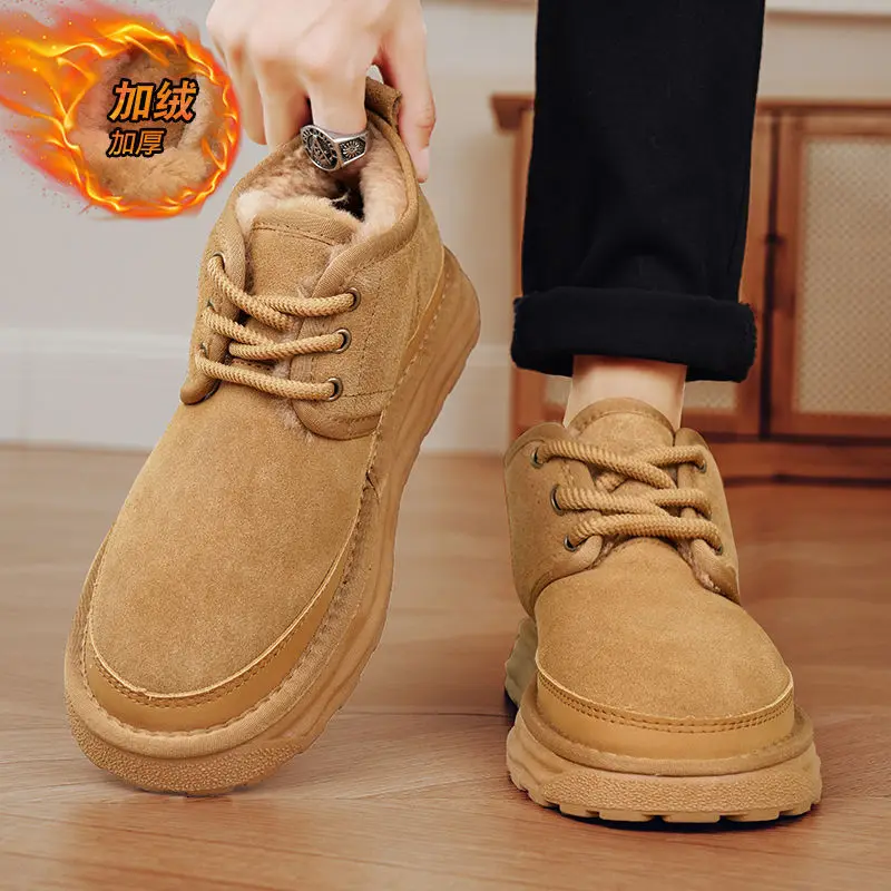 Men Snow Boots Autumn and Winter Fur-Lined Thickened Warm Mid-Calf Cotton Shoes Thickened Fashion Casual Bakers Shoes shoes men
Men Snow Boots Autumn and Winter Fur-Lined Thickened Warm Mid-Calf Cotton Shoes Thickened Fashion Casual Bakers Shoes shoes men