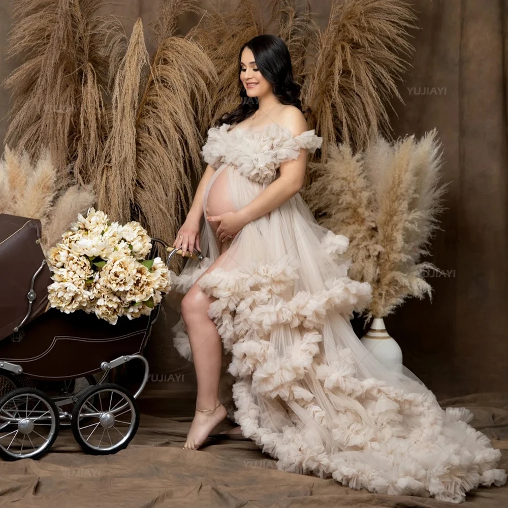 Boho Ruffles Tiered Pregnancy Women Dress for Photoshoot Puffy Tulle Maternity Robe Baby Shower Gown Nightgown Sleepwear
Boho Ruffles Tiered Pregnancy Women Dress for Photoshoot Puffy Tulle Maternity Robe Baby Shower Gown Nightgown Sleepwear