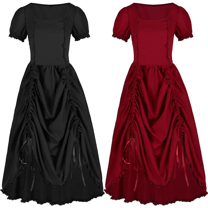 Steampunk Gothic Witch Wine Red Vampire Dress Medieval Renaissance Retro Court Princess Lady Gown Ball Elegant Victorian Costume
Steampunk Gothic Witch Wine Red Vampire Dress Medieval Renaissance Retro Court Princess Lady Gown Ball Elegant Victorian Costume