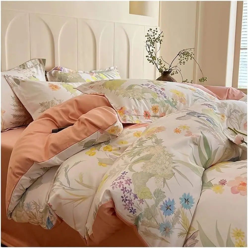 loral Duvet Cover Queen/King Size Set Extra Sot ull Duvet Cover Breathable Bed Set Cotton 4-Piece Comorter Cover itted Sheet Pil
loral Duvet Cover Queen/King Size Set Extra Sot ull Duvet Cover Breathable Bed Set Cotton 4-Piece Comorter Cover itted Sheet Pil