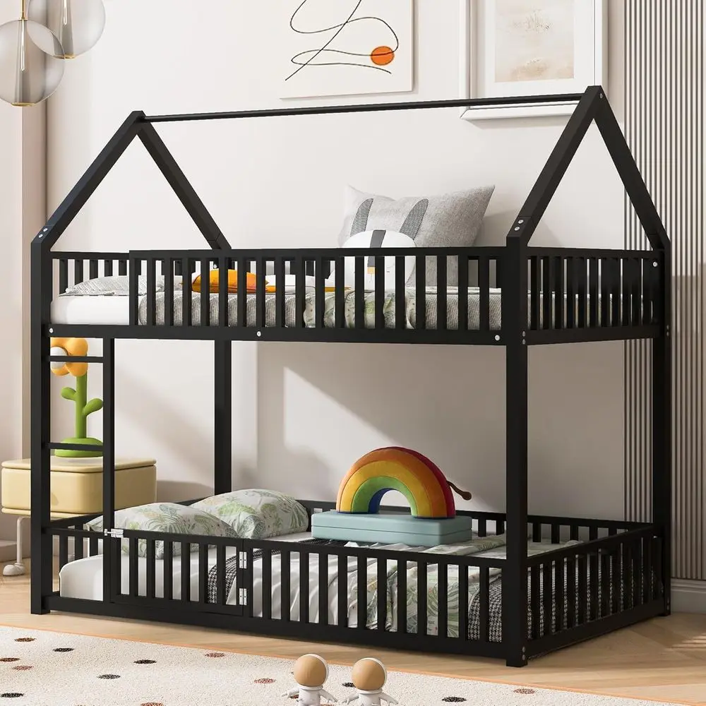 Twin Over Twin Metal Bunk Bed with Safety Rails for Rooms, No Box Spring Needed, Black
Twin Over Twin Metal Bunk Bed with Safety Rails for Rooms, No Box Spring Needed, Black