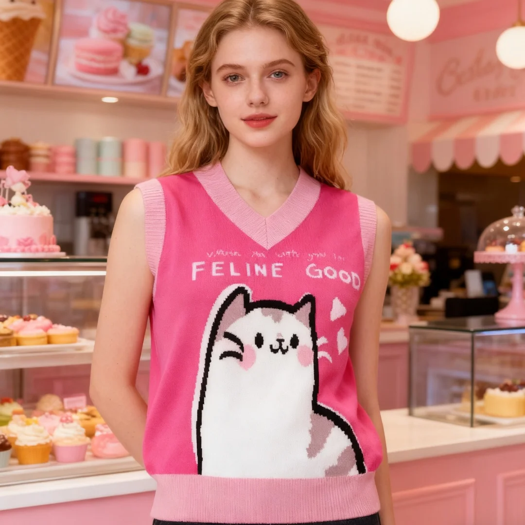 2026 Fall Winter New Womens Retro Knitted Sleeveless Vest Cute Animal Print Casual Versatile Fashion Sweater Top
2026 Fall Winter New Womens Retro Knitted Sleeveless Vest Cute Animal Print Casual Versatile Fashion Sweater Top