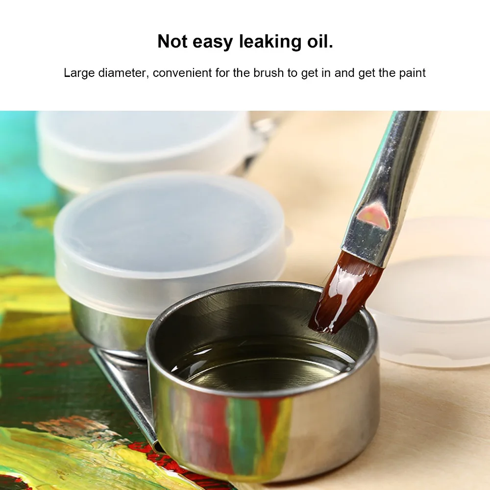 3PCS Stainless Steel Oil Painting Palette Cup with Plastic Lid Double Compartment Artist Painting Tools Large Capacity
3PCS Stainless Steel Oil Painting Palette Cup with Plastic Lid Double Compartment Artist Painting Tools Large Capacity