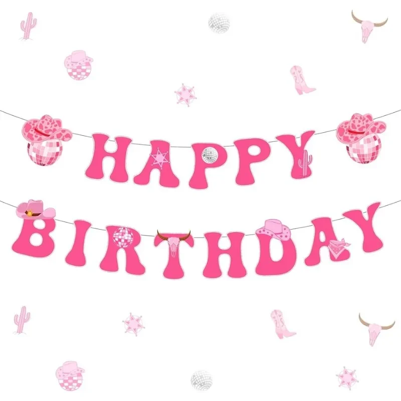 Disco Cowgirl Birthday Party Decorations Banner Hot Pink Cowgirl Happy Birthday Banner for Western Cowgirl Rodeo Birthday Party
Disco Cowgirl Birthday Party Decorations Banner Hot Pink Cowgirl Happy Birthday Banner for Western Cowgirl Rodeo Birthday Party