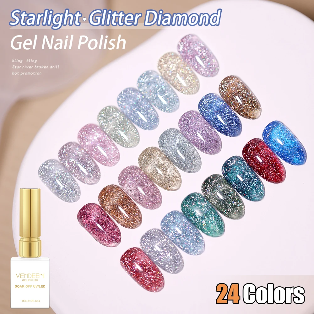 Vendeeni 24 Colors Glitter Broken Diamond Gel Nail Polish Flash UV Soak Off Gel Lacquer Reflective Effect Nail Art Gel Varnish
Vendeeni 24 Colors Glitter Broken Diamond Gel Nail Polish Flash UV Soak Off Gel Lacquer Reflective Effect Nail Art Gel Varnish