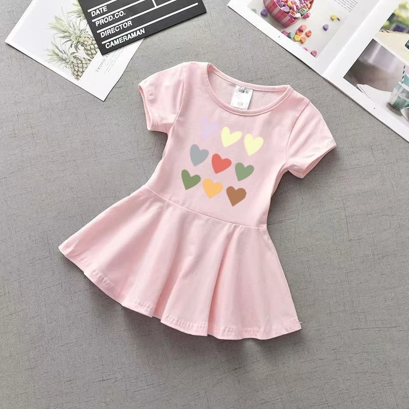 Summer Baby Girls Clothes Kid Cotton Short Sleeve Pink Dress Children Sweet Heart Printed Dresses Princess Outfits
Summer Baby Girls Clothes Kid Cotton Short Sleeve Pink Dress Children Sweet Heart Printed Dresses Princess Outfits