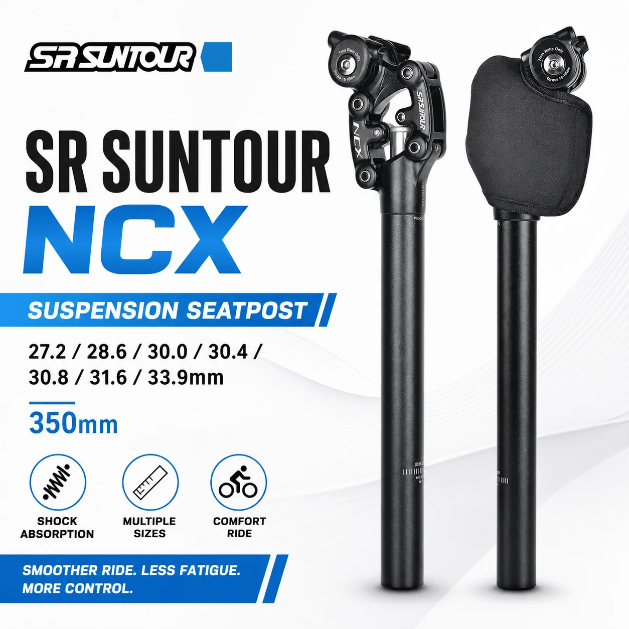 SR SUNTOUR NCX Bicycle Suspension Seatpost 350mm Shock Absorber 27.2 28.6 30.0 30.4 30.8 31.6 33.9mm MTB Road Bike Seat Tube
SR SUNTOUR NCX Bicycle Suspension Seatpost 350mm Shock Absorber 27.2 28.6 30.0 30.4 30.8 31.6 33.9mm MTB Road Bike Seat Tube