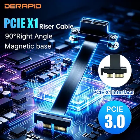 PCIe X1 Right Angle Riser Cable 8Gbps PCIe 3.0 10 cm 15 cm 20cm for PC Desktop Gaming Mining Hot Sale Fast Shipping High Quality