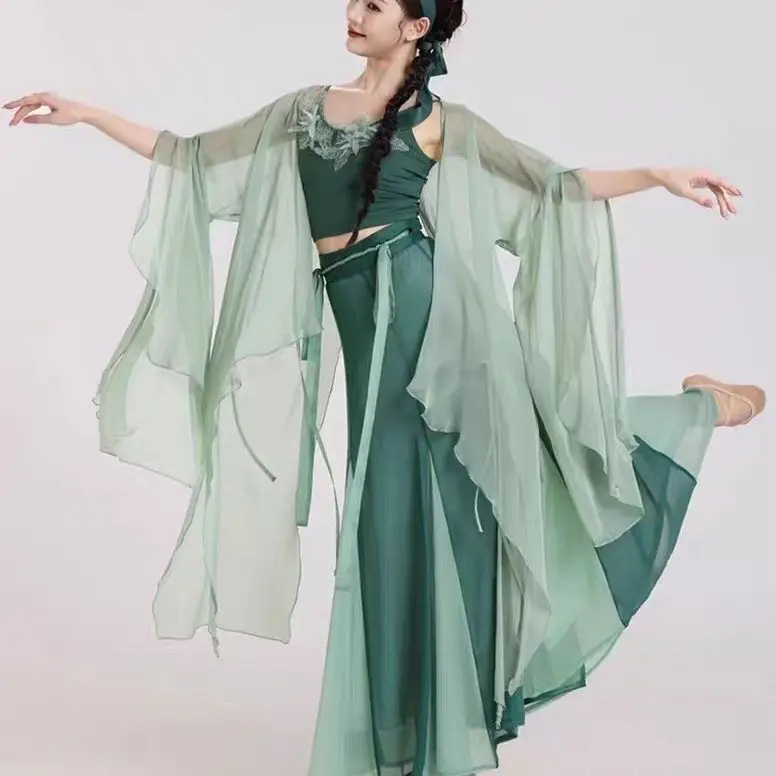 Classical Dance Green Snake Gauze Hanfu Chinese Practice New Style Fairy Ancient Style Elegant Performance Costume
Classical Dance Green Snake Gauze Hanfu Chinese Practice New Style Fairy Ancient Style Elegant Performance Costume