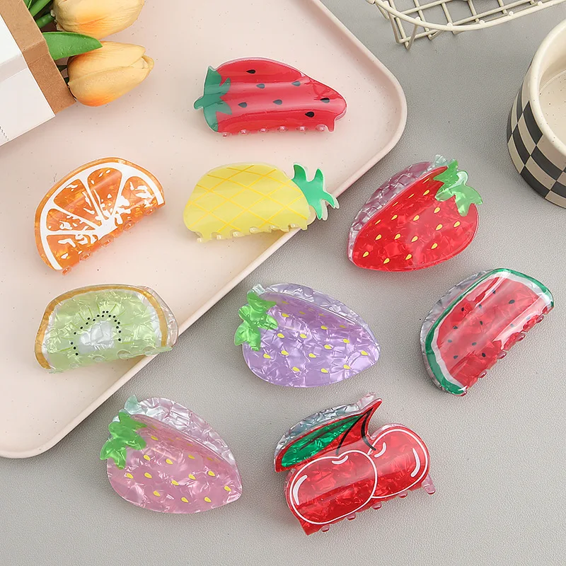 Acetate Fruit Hair Claw Clip Cute Watermelon Strawberry for Back of Head Premium Durable Korean Style Versatile Hair Accessory
Acetate Fruit Hair Claw Clip Cute Watermelon Strawberry for Back of Head Premium Durable Korean Style Versatile Hair Accessory