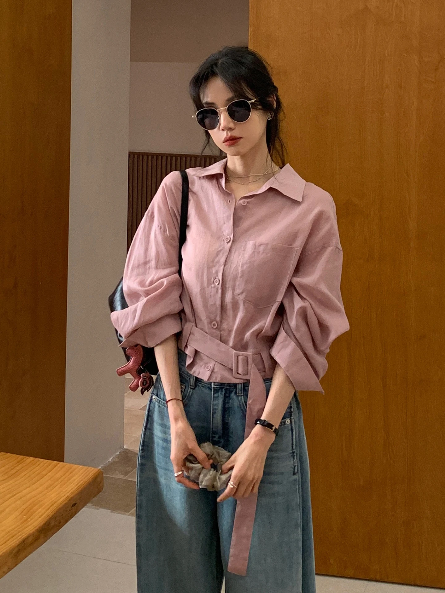 Korean Style Women's Linen Shirt with Belt Casual Long Sleeve Spring Summer New Arrival Breathable Comfortable Loose Fit
Korean Style Women's Linen Shirt with Belt Casual Long Sleeve Spring Summer New Arrival Breathable Comfortable Loose Fit