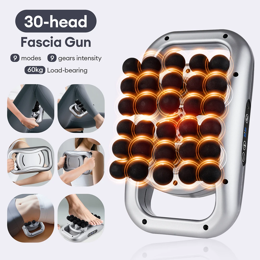 30-Head Fascia Gun High-Frequency Vibration Body Massage Gun Back and Waist Massager Massager Neck Shoulder Massager Masajeador 
30-Head Fascia Gun High-Frequency Vibration Body Massage Gun Back and Waist Massager Massager Neck Shoulder Massager Masajeador