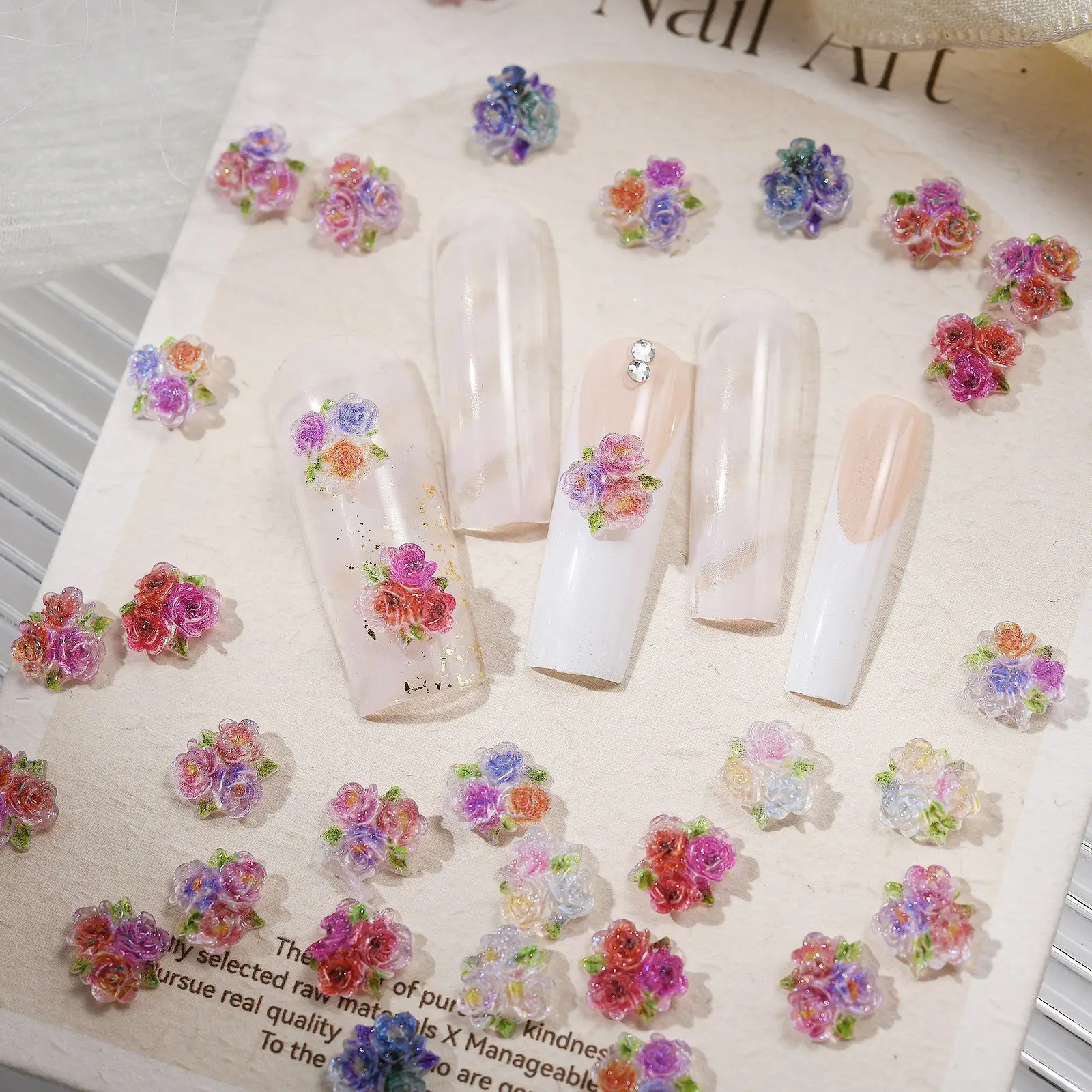 50pcs Colorful Resin Flowers for DIY Nail Art Decoration Gold Plated Rose Nail Art Accessories with 3D Resin Flowers
50pcs Colorful Resin Flowers for DIY Nail Art Decoration Gold Plated Rose Nail Art Accessories with 3D Resin Flowers