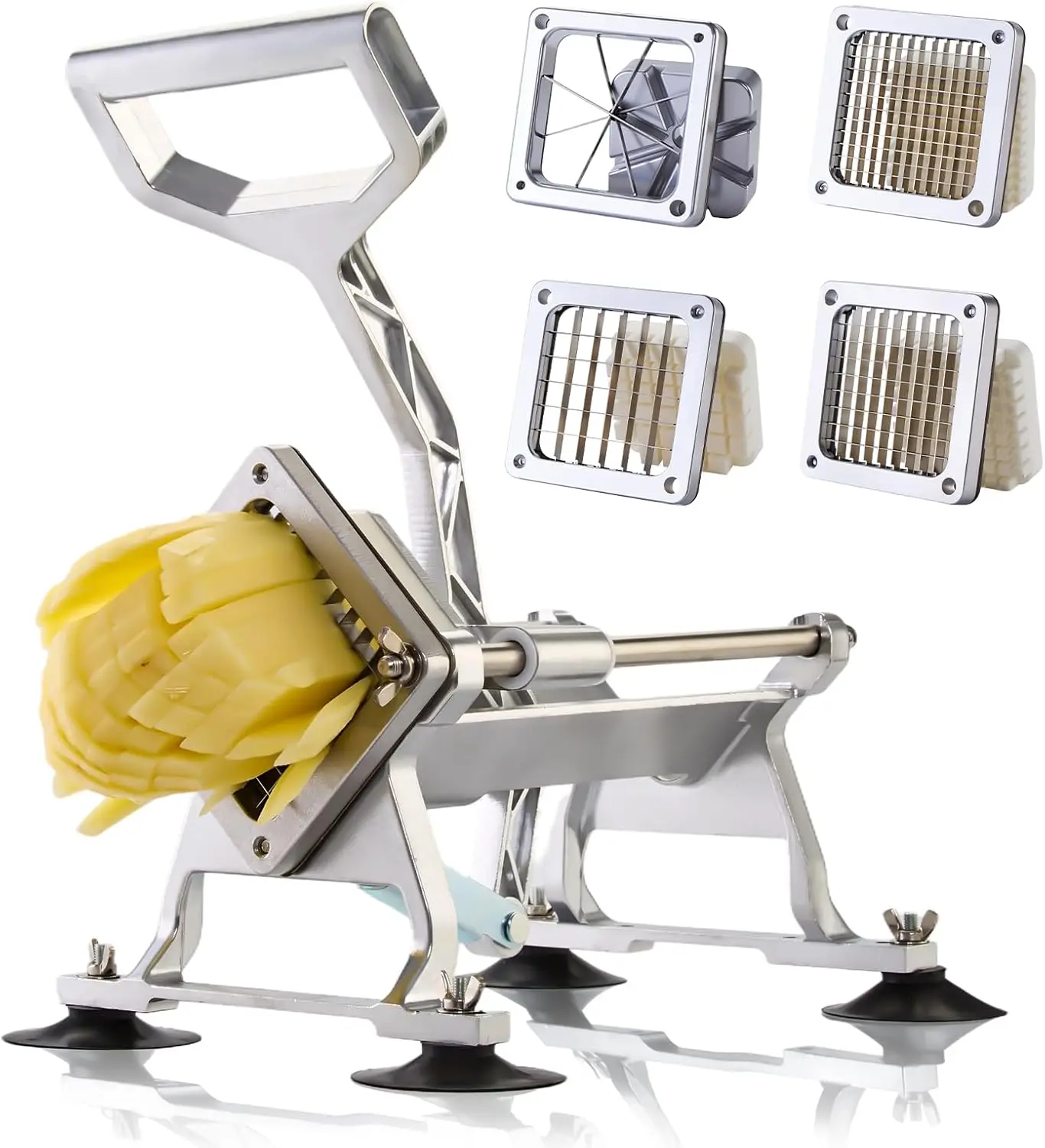 Stainless Steel French Fry Cutter Heavy Duty Potato Slicer with 3 Blades & Wedge Cutter
Stainless Steel French Fry Cutter Heavy Duty Potato Slicer with 3 Blades & Wedge Cutter