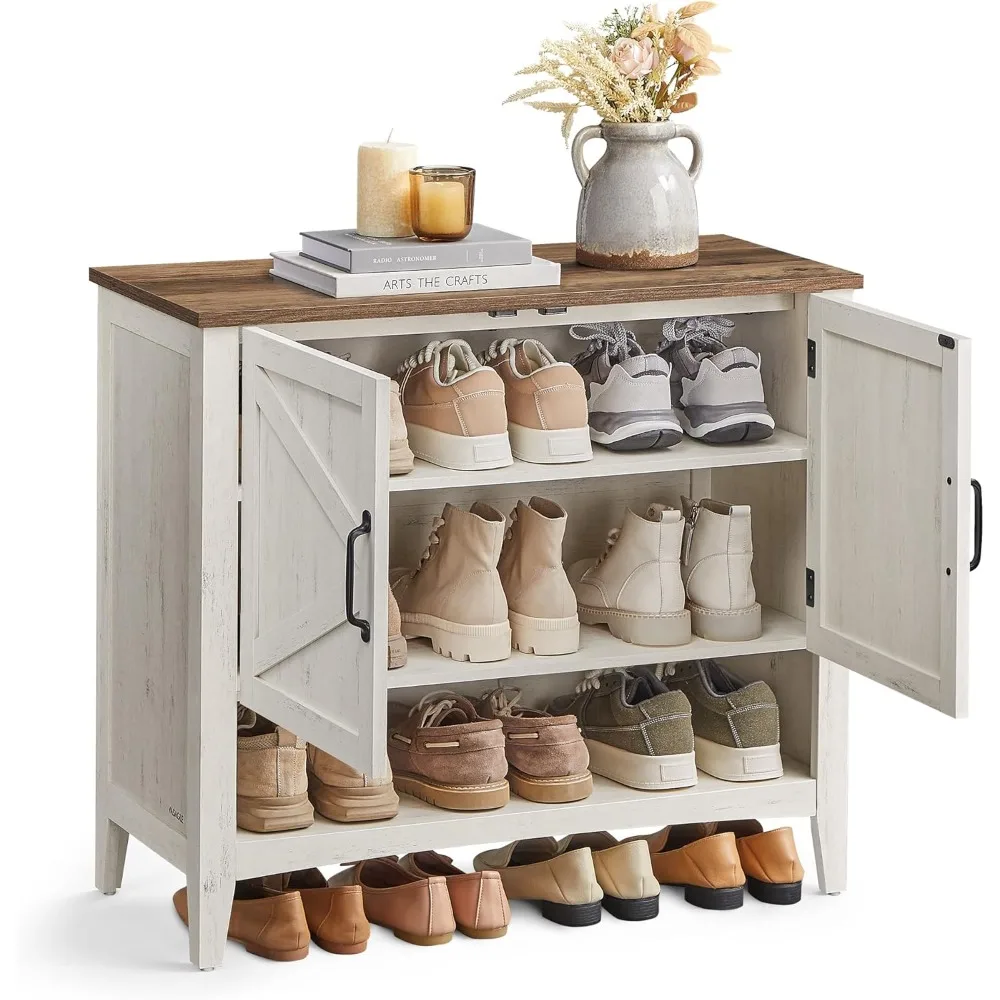 Shoe Cabinet, 3-Tier Shoe Storage Organizer, Shoe Shelf, Farmhouse Style, Freestanding Cabinet with Height-Adjustable Shelf
Shoe Cabinet, 3-Tier Shoe Storage Organizer, Shoe Shelf, Farmhouse Style, Freestanding Cabinet with Height-Adjustable Shelf