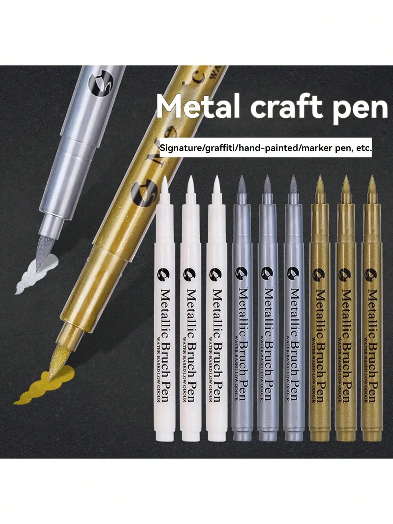 6-12pcs Metallic Marker Pen White/Gold/Silver Waterproof Permanent Paint Marker Pen For Rock,Mug,Ceramic,DIY Painting Supplies
6-12pcs Metallic Marker Pen White/Gold/Silver Waterproof Permanent Paint Marker Pen For Rock,Mug,Ceramic,DIY Painting Supplies