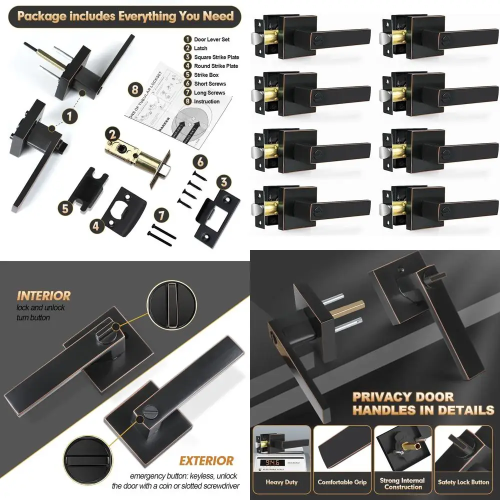Набор из 8 дверных ручек из бронзы с эффектом состаривания для межкомнатных дверей, с усиленными замками для спальни и ванной комнаты, реверсивные для левосторонних или правосторонних дверей
Набор из 8 дверных ручек из бронзы с эффектом состаривания для межкомнатных дверей, с усиленными замками для спальни и ванной комнаты, реверсивные для левосторонних или правосторонних дверей