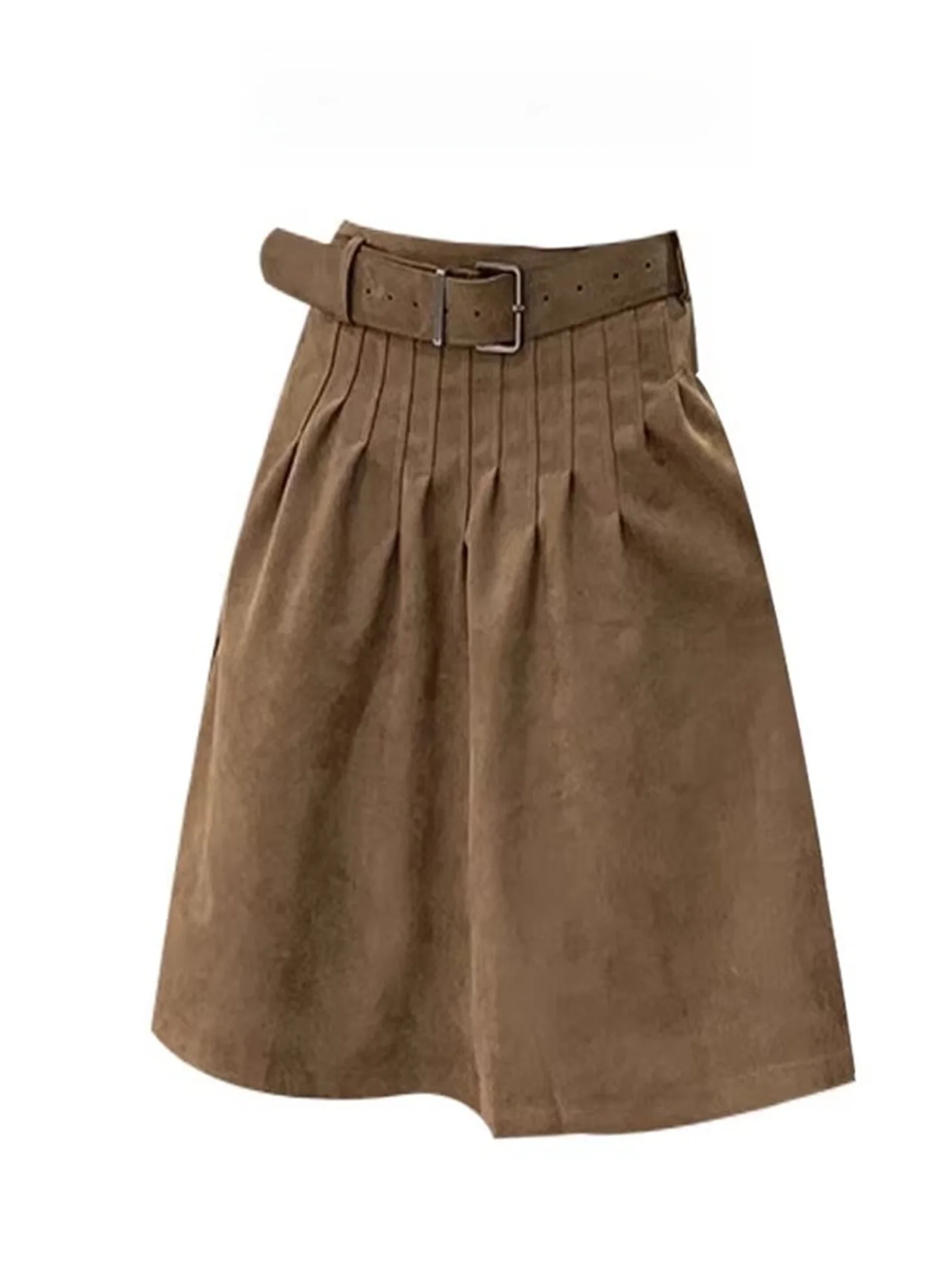 Retro A-Line Skirt Women's 2026 New Spring Autumn Wrap Body Medium Length Brown Suede Skirt High Waist Flared Skirt
Retro A-Line Skirt Women's 2026 New Spring Autumn Wrap Body Medium Length Brown Suede Skirt High Waist Flared Skirt