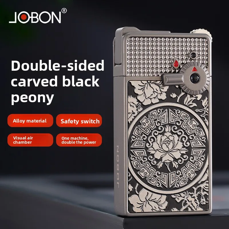 JOBON Two Kinds Flame Lighters Double-sided Engraving Craftsmanship Visual Gas Window 12mm Body Thickness Safety Latch Design
JOBON Two Kinds Flame Lighters Double-sided Engraving Craftsmanship Visual Gas Window 12mm Body Thickness Safety Latch Design