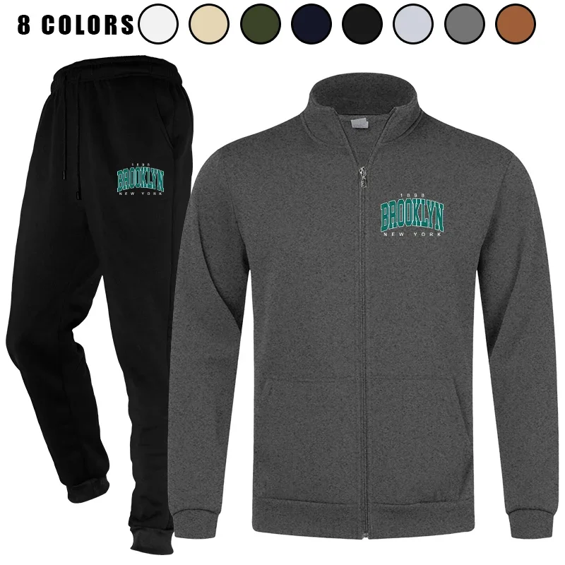 Мужской спортивный костюм для бега, спортивный костюм, брюки, удобная повседневная спортивная одежда из двух предметов, куртка на молнии 
Мужской спортивный костюм для бега, спортивный костюм, брюки, удобная повседневная спортивная одежда из двух предметов, куртка на молнии