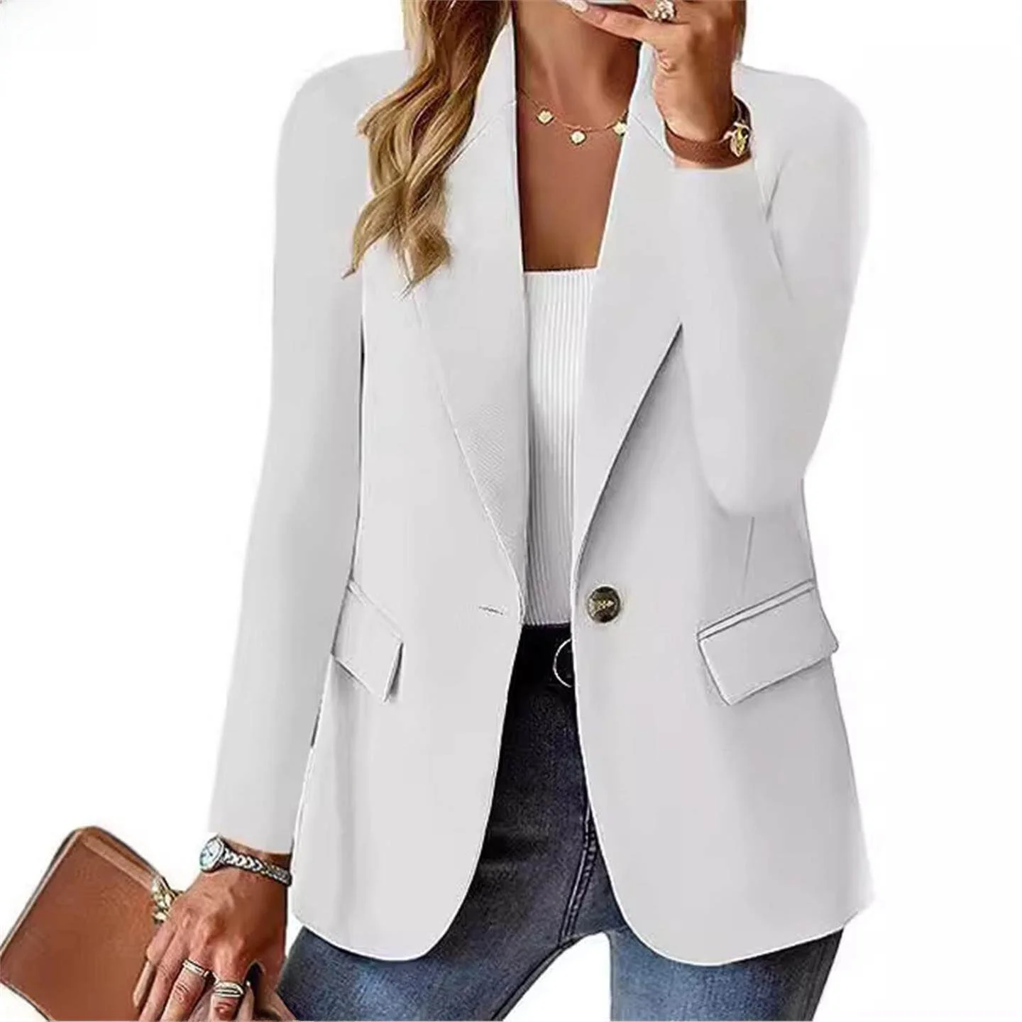 Pure Color Long Sleeve Cardigan Suit Jacket for Women Commute Autumn European Style Casual Scenarios No Brand Chinese Origin
Pure Color Long Sleeve Cardigan Suit Jacket for Women Commute Autumn European Style Casual Scenarios No Brand Chinese Origin