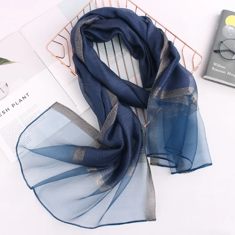 New Spring Women Silk Cotton Scarf Solid Color Water Ripple Shawl with Gold Silver Lurex Retro Long Wrap
New Spring Women Silk Cotton Scarf Solid Color Water Ripple Shawl with Gold Silver Lurex Retro Long Wrap