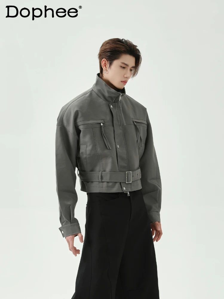 Men's 2025 Niche Design Lace-up Short Style Jackets Trendy High-end Jacket Male Chic Fake Zipper Loose Comfort Solid Color Coats
Men's 2025 Niche Design Lace-up Short Style Jackets Trendy High-end Jacket Male Chic Fake Zipper Loose Comfort Solid Color Coats