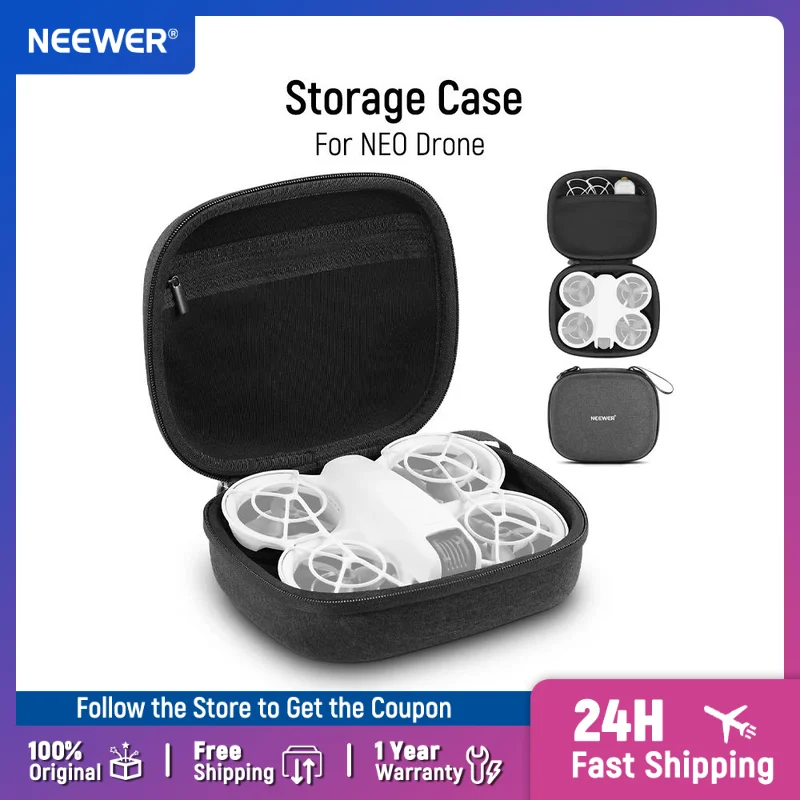 Neewer Storage Case for NEO Drone Splashproof Nylon Hard Travel Carrying Bag with Shockproof Foam Insert Mesh Pocket for DJI NEO
Neewer Storage Case for NEO Drone Splashproof Nylon Hard Travel Carrying Bag with Shockproof Foam Insert Mesh Pocket for DJI NEO