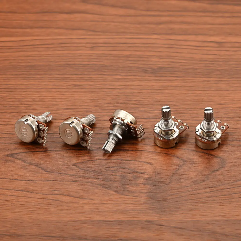 5Pcs Guitar Potentiometers Small Size A25k Metal Accessories Easy Clean Modification Supplies Electric Guitar Potentiometer
5Pcs Guitar Potentiometers Small Size A25k Metal Accessories Easy Clean Modification Supplies Electric Guitar Potentiometer